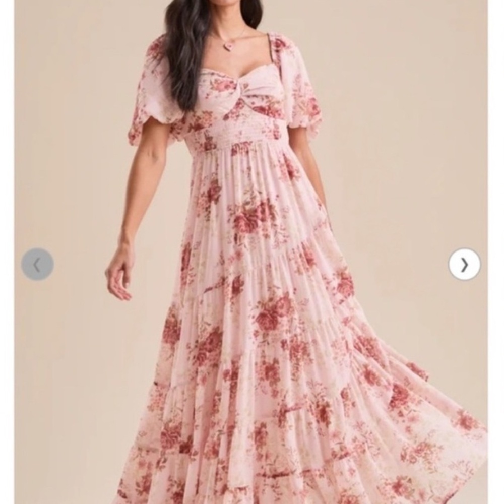 Altar'd State Blush Floral Maxi Dress